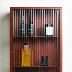 Ferm LIVING | Haze Wall Cabinet - Reeded Glass - Oxide Red -Earl of East Store Earl of East Ferm