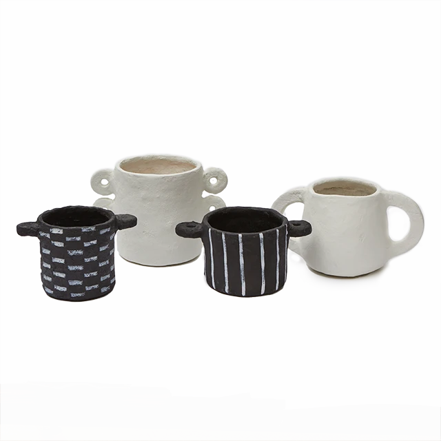 Serax | Papier-Mâché Pot - Beige Large Handle 4 Serax | Papier-Mâché Pot - Beige Large Handle - Image 2