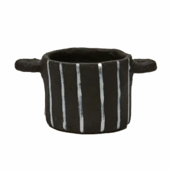 Serax | Papier-Mâché Pot - Black Vertical Stripe