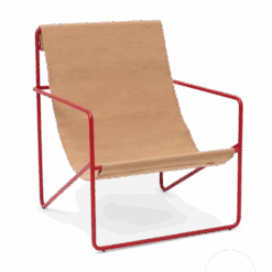 Ferm LIVING | Desert Lounge Chair - Poppy Red Frame With Sand Seat