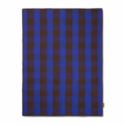 Ferm LIVING | Grand Quilted Blanket - Chocolate / Blue