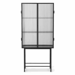 Ferm Living | Haze Vitrine - Reeded Glass - Black