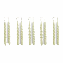 HAY | Mini Swirl Candle-Set Of 10 - Light Green