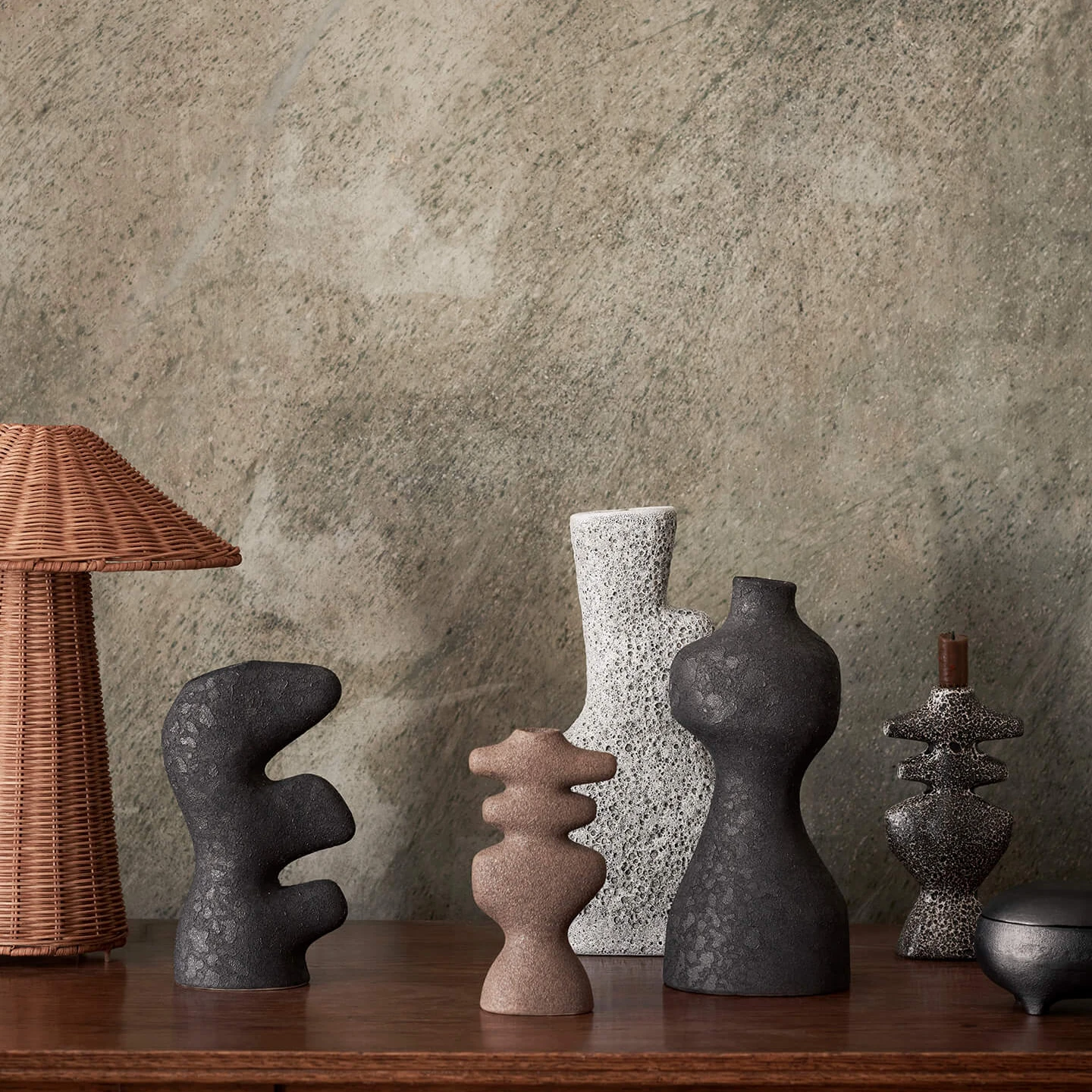 Ferm LIVING | Yara Vase - Medium - Grey Pumice 4 Ferm LIVING | Yara Vase - Medium - Grey Pumice - Image 2