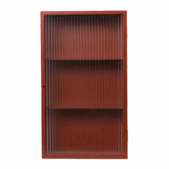 Ferm LIVING | Haze Wall Cabinet - Reeded Glass - Oxide Red