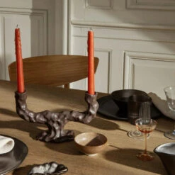 Ferm LIVING | Dito Double Candle Holder - Dark Brown -Earl of East Store ferm double candle