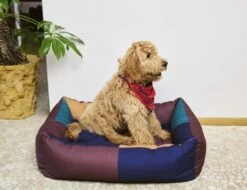 HAY| Dogs Bed - Large - Burgandy/Green -Earl of East Store hay dogs bed large burgundy green 43436